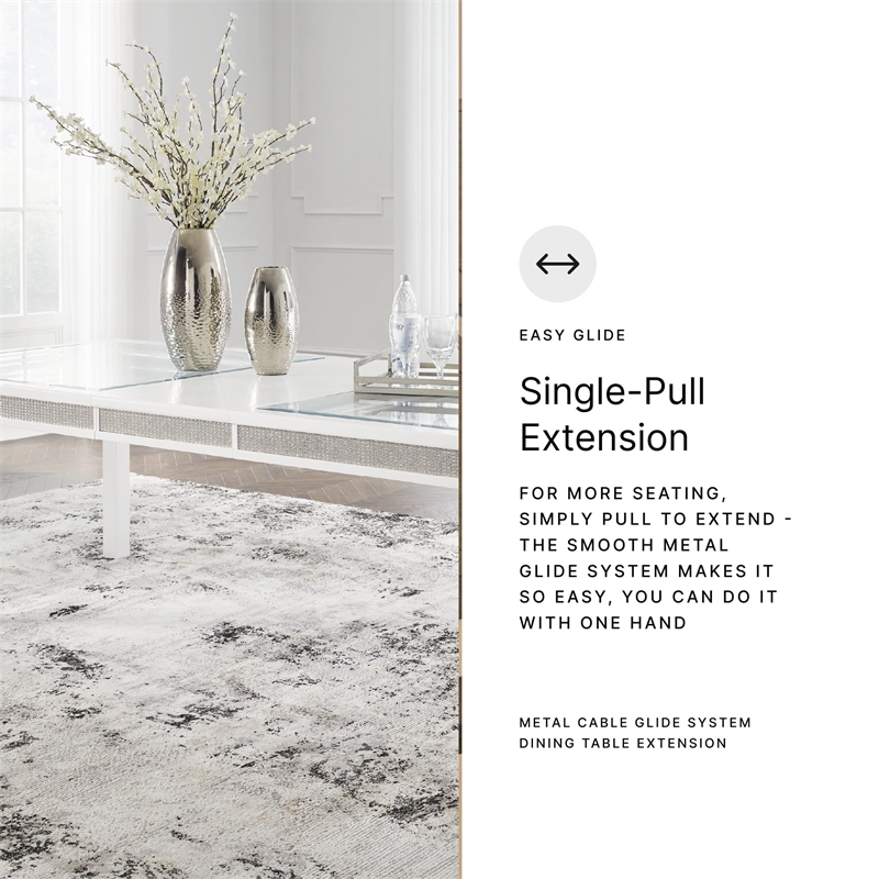 Signature Design by Ashley Chalanna White Dining Extension Table