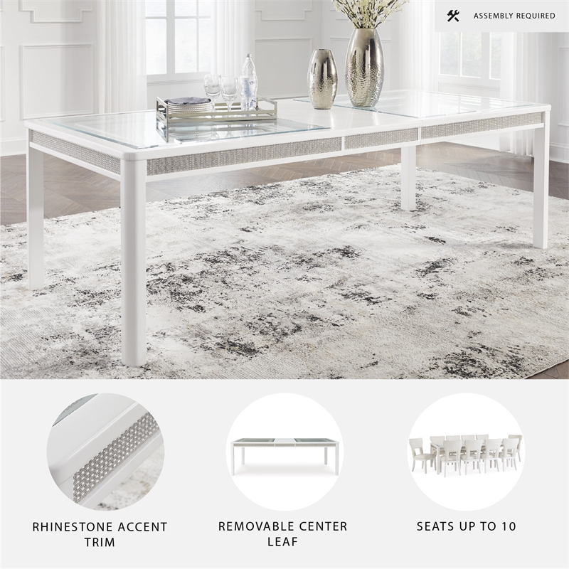 Signature Design by Ashley Chalanna White Dining Extension Table