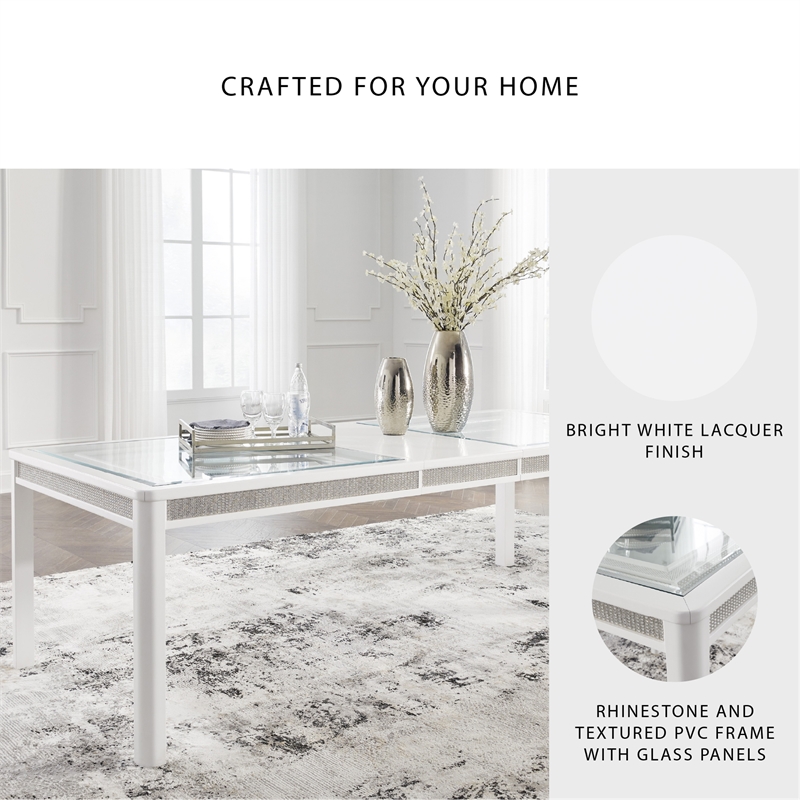 Signature Design by Ashley Chalanna White Dining Extension Table