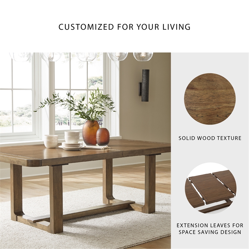 Signature Design by Ashley Cabalynn Light Brown Dining Extension Table