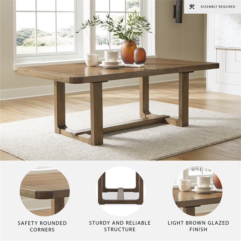 Signature Design by Ashley Cabalynn Light Brown Dining Extension Table