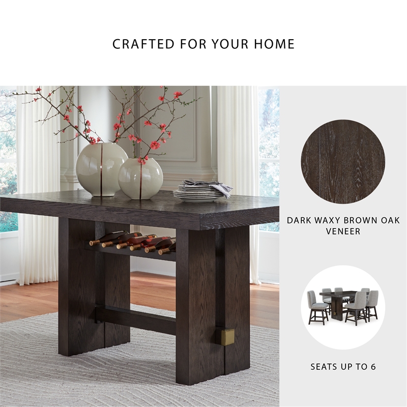 Signature Design by Ashley Burkhaus Dark Brown Counter Height Dining Table