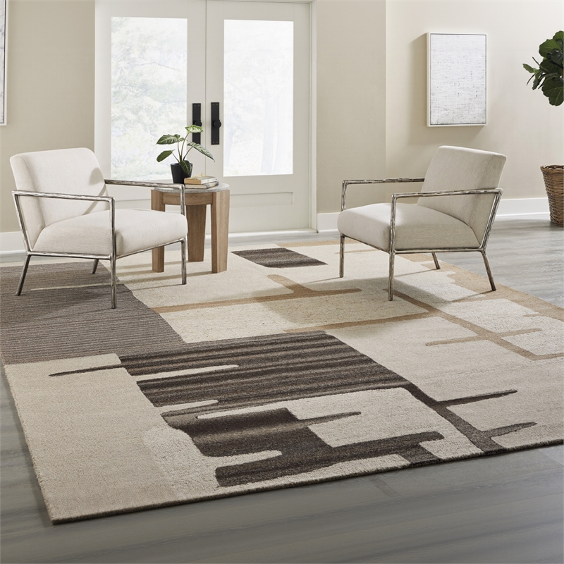 Signature Design by Ashley Kencher Beige & Brown Extra Large Rug