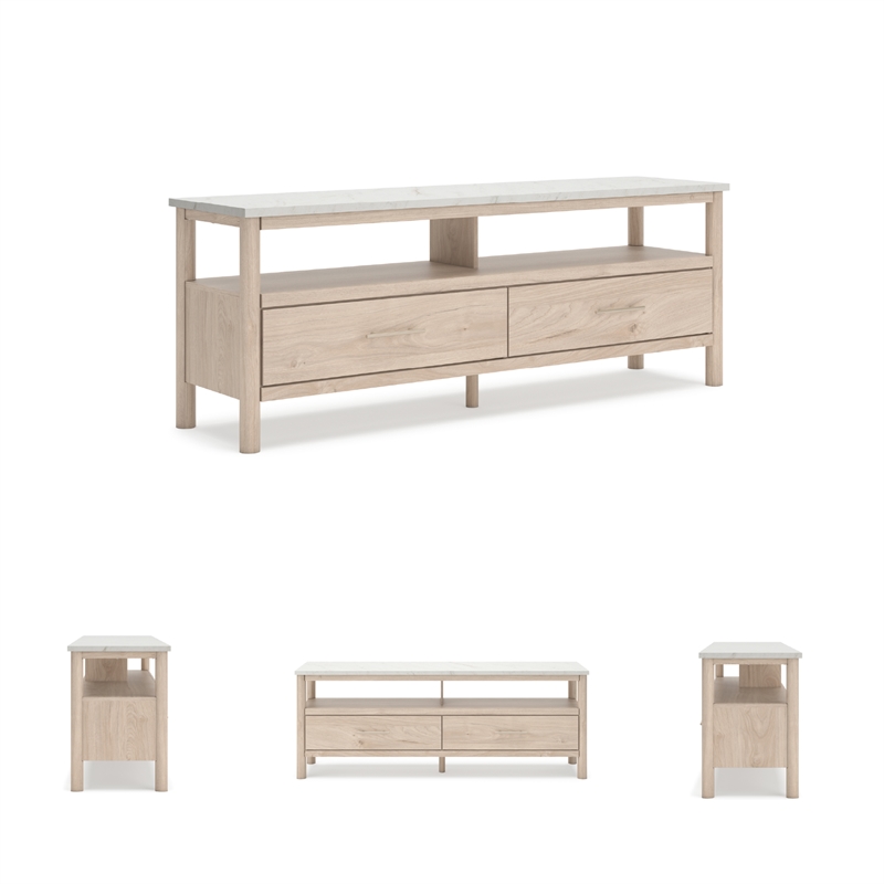 Ashley Furniture Cadmori Light Brown & White 72