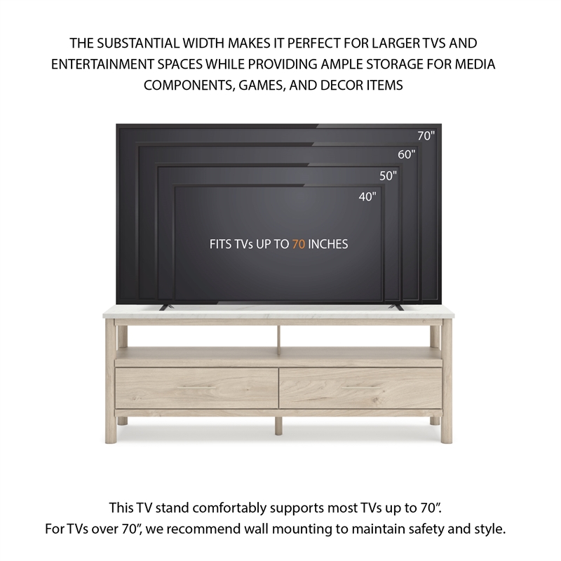 Ashley Furniture Cadmori Light Brown & White 72