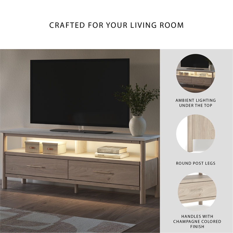 Ashley Furniture Cadmori Light Brown & White 72