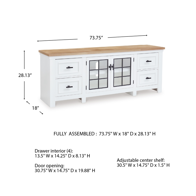 Ashley Furniture Ashbryn White & Natural 74