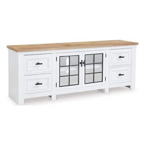 Ashley Furniture Ashbryn White & Natural 74&quot TV Stand for TVs up to 84&quot