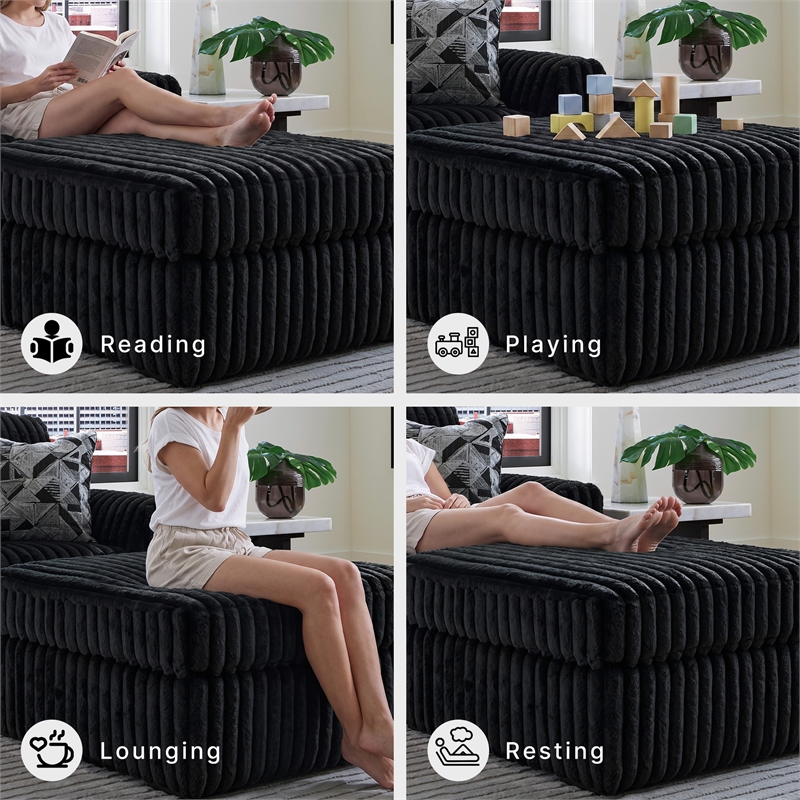 Signature Design by Ashley Midnight-Madness Onyx Oversized Accent Ottoman