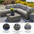 Ashley Furniture Petal Road Gray Outdoor Sectional/Ottoman/Table Set - Set of 4