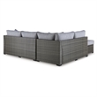 Ashley Furniture Petal Road Gray Outdoor Sectional/Ottoman/Table Set - Set of 4