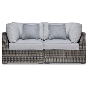 Signature Design by Ashley Harbor Court Gray Corner with Cushion - Set of 2