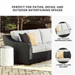 Ashley Furniture Beachcroft Black & Gray 2-Piece Outdoor Loveseat with Cushion