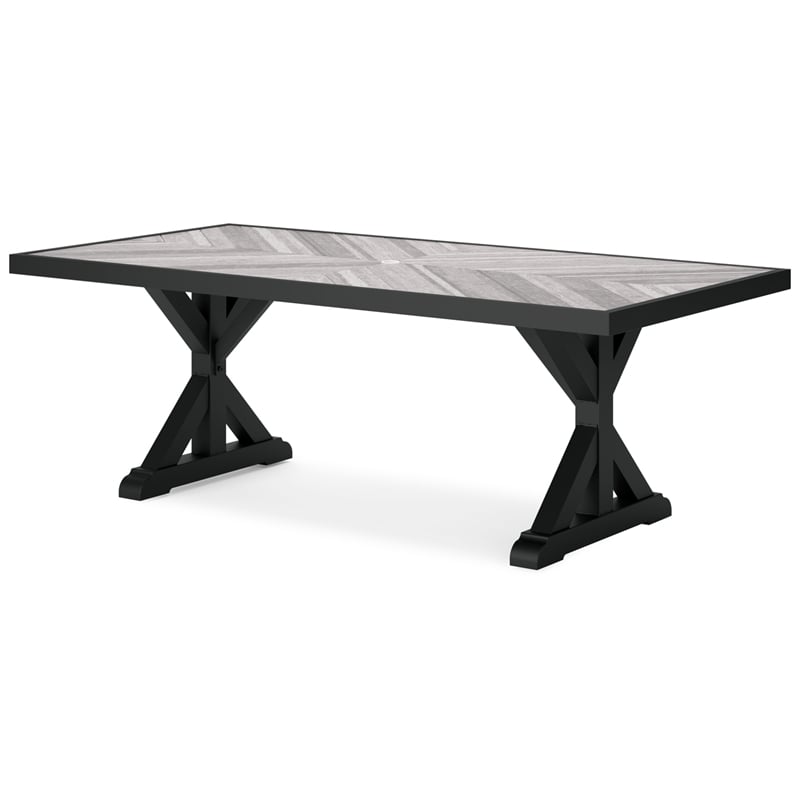 Signature Design by Ashley Beachcroft Outdoor Dining Table in Black & Gray