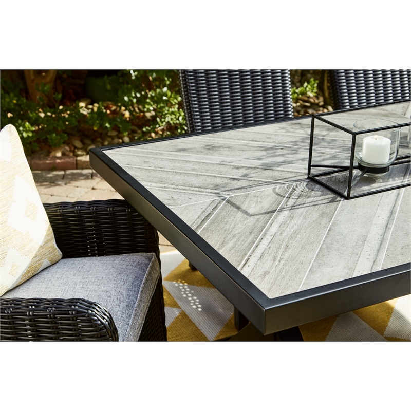 Signature Design by Ashley Beachcroft Outdoor Dining Table in Black & Gray