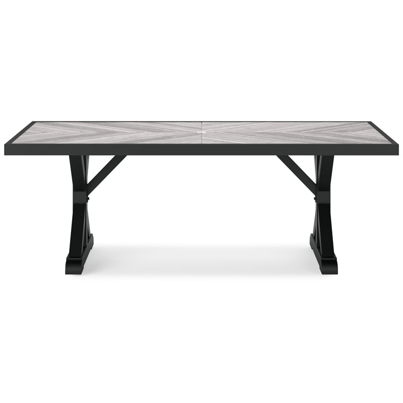 Signature Design by Ashley Beachcroft Outdoor Dining Table in Black & Gray