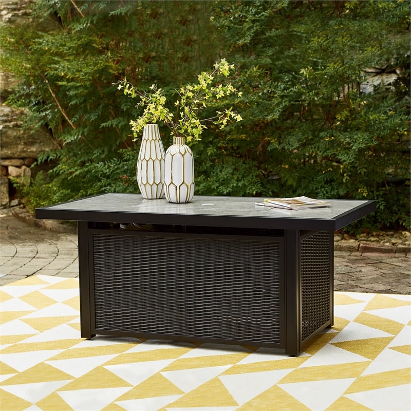 Signature Design by Ashley Beachcroft Black & Gray Outdoor Fire Pit Table