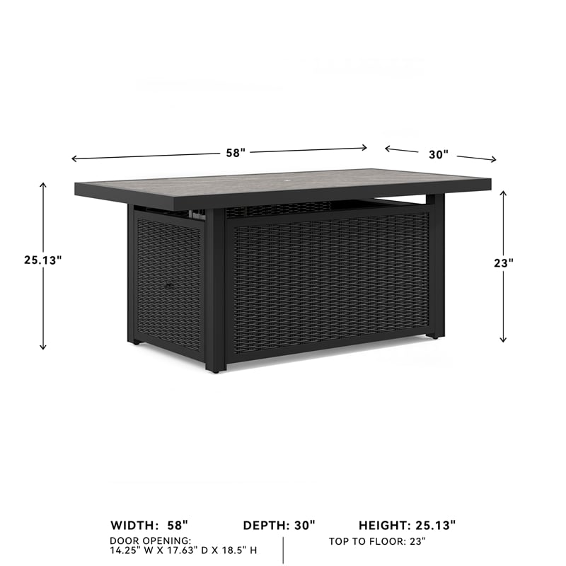 Signature Design by Ashley Beachcroft Black & Gray Outdoor Fire Pit Table