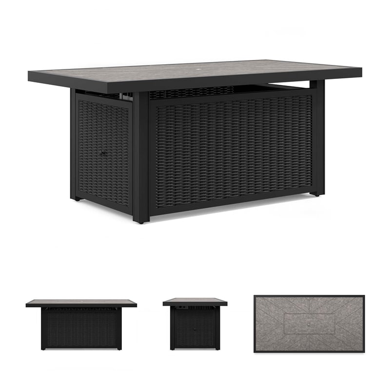 Signature Design by Ashley Beachcroft Black & Gray Outdoor Fire Pit Table
