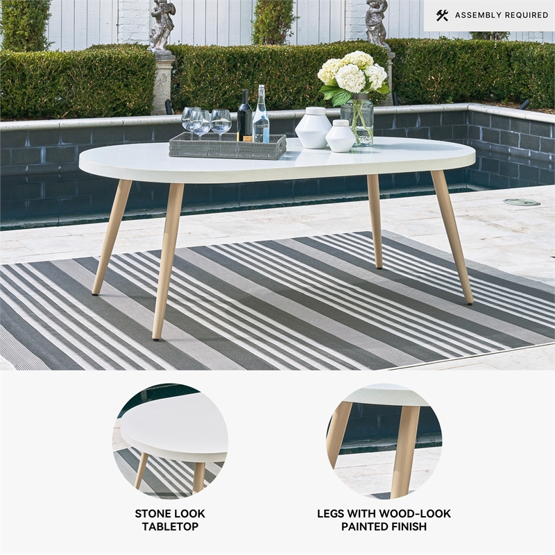 Signature Design by Ashley Seton Creek White Outdoor Dining Table
