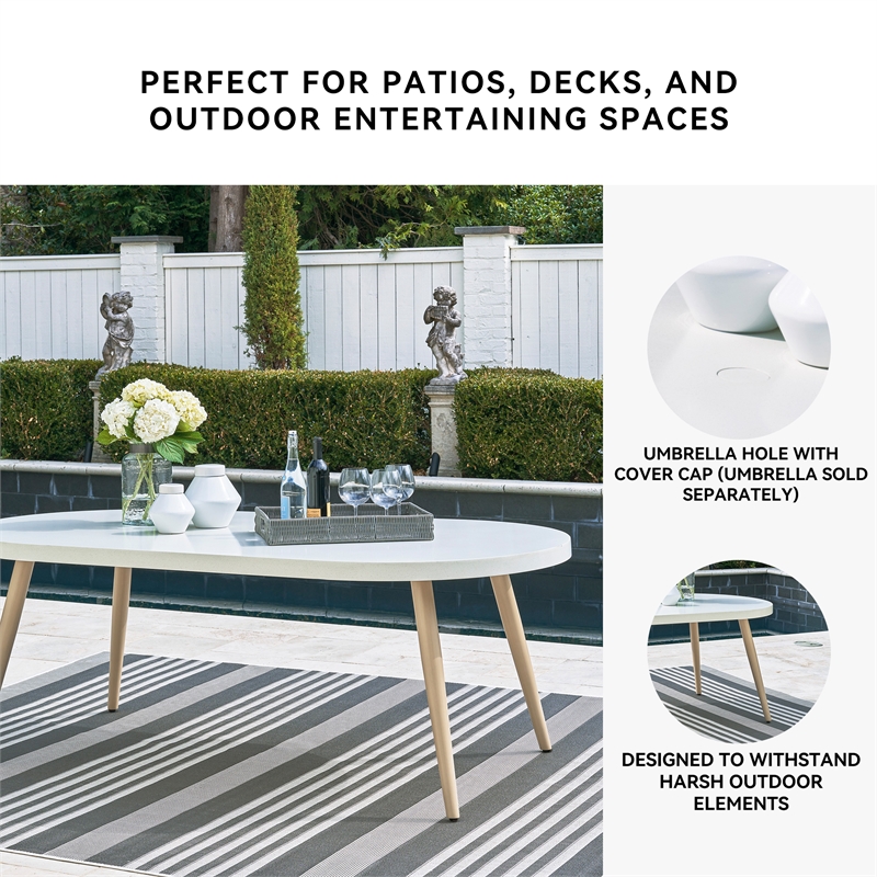 Signature Design by Ashley Seton Creek White Outdoor Dining Table