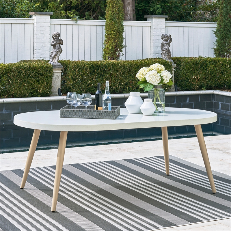 Signature Design by Ashley Seton Creek White Outdoor Dining Table