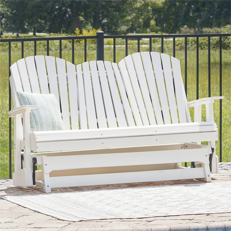 Signature Design by Ashley Hyland wave White Outdoor Glider Loveseat