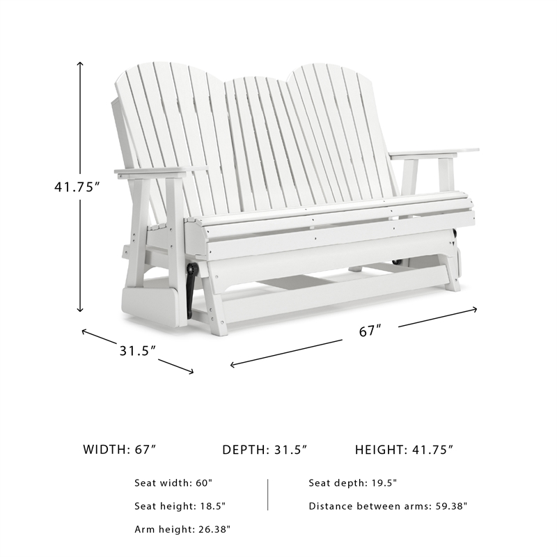 Signature Design by Ashley Hyland wave White Outdoor Glider Loveseat