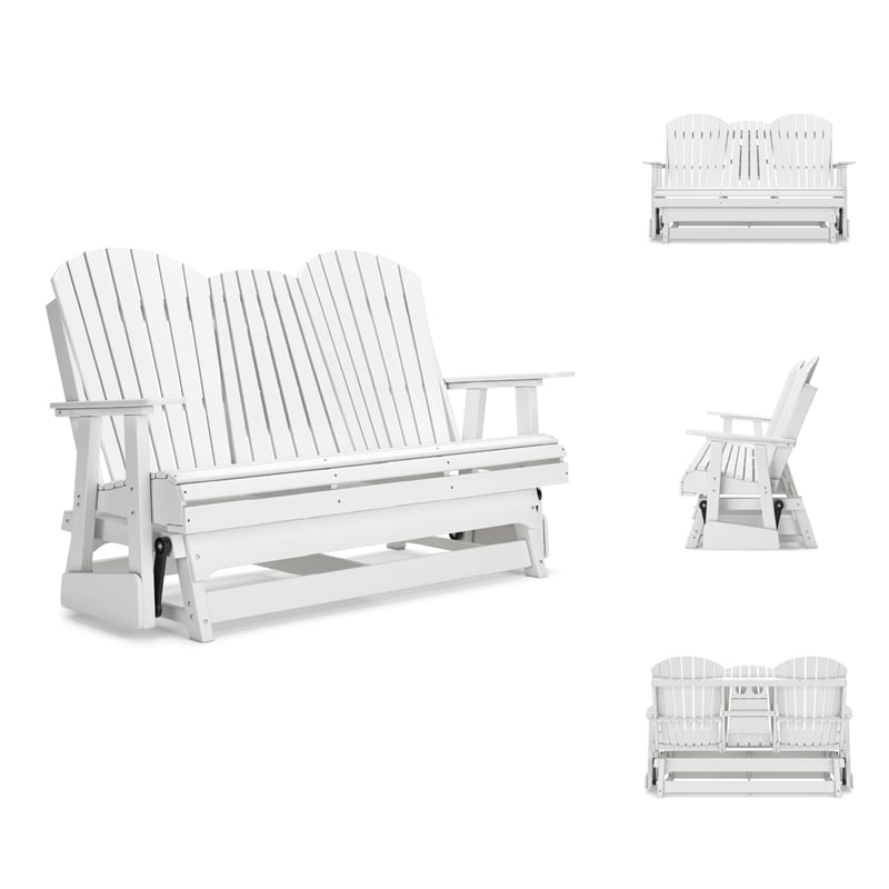Signature Design by Ashley Hyland wave White Outdoor Glider Loveseat