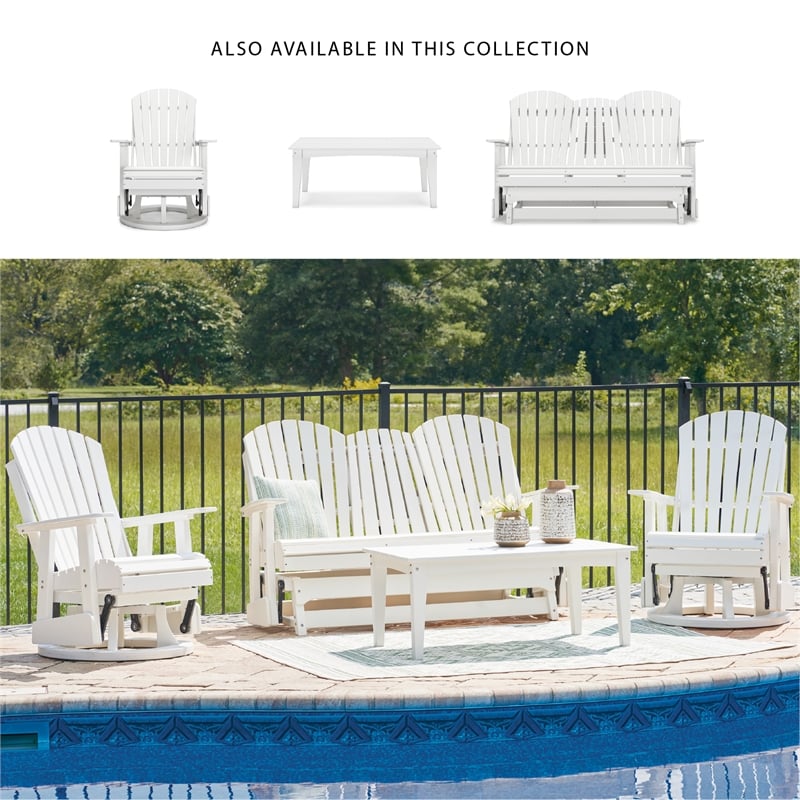 Signature Design by Ashley Hyland wave White Outdoor Glider Loveseat