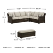 Signature Design by Ashley Brook Ranch Brown Outdoor Sectional - Set of 3