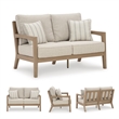 Signature Design by Ashley Hallow Creek Driftwood Outdoor Loveseat with Cushion