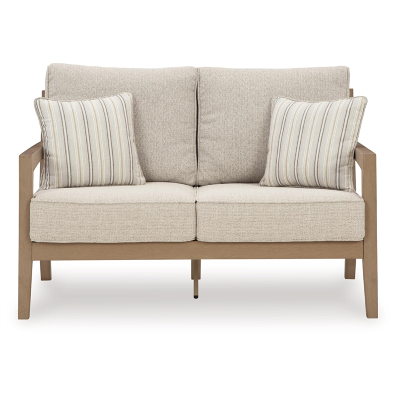 Signature Design by Ashley Hallow Creek Driftwood Outdoor Loveseat with Cushion