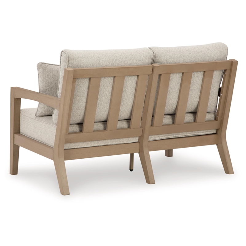 Signature Design by Ashley Hallow Creek Driftwood Outdoor Loveseat with Cushion