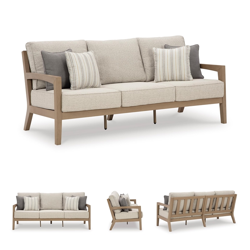 Signature Design by Ashley Hallow Creek Driftwood Outdoor Sofa with Cushion