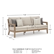 Signature Design by Ashley Hallow Creek Driftwood Outdoor Sofa with Cushion