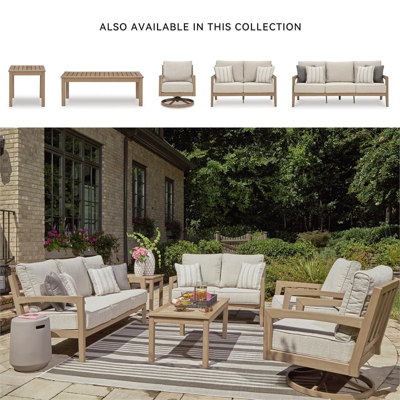 Signature Design by Ashley Hallow Creek Driftwood Outdoor Sofa with Cushion