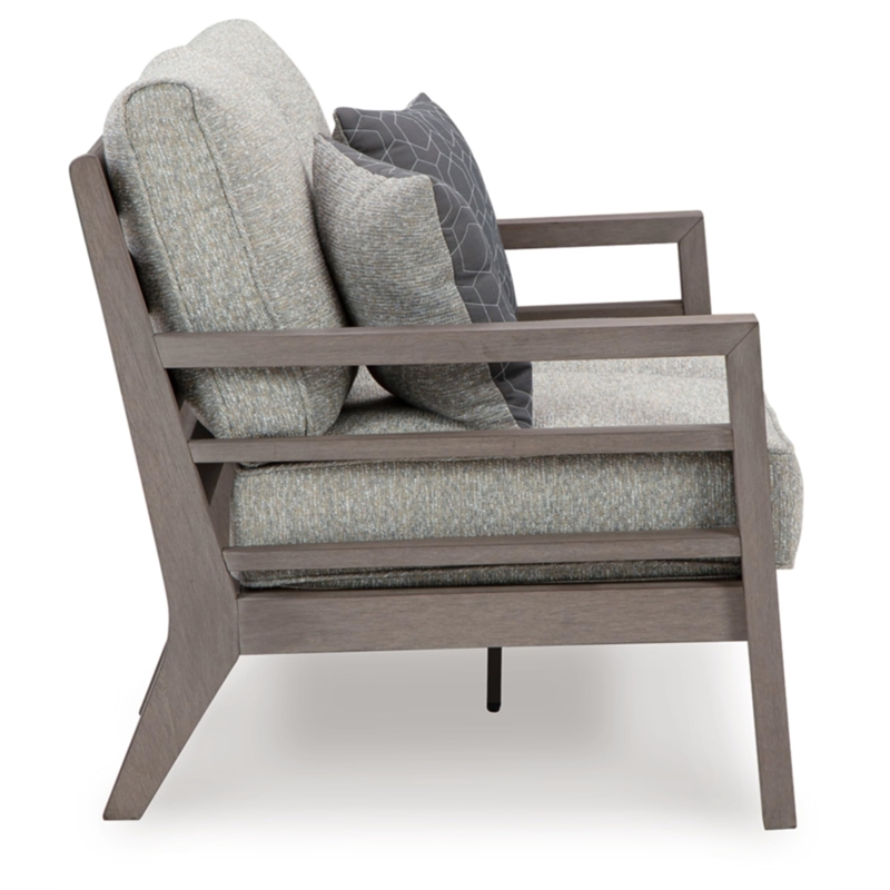Ashley Furniture Hillside Barn Gray & Brown Outdoor Loveseat with Cushion