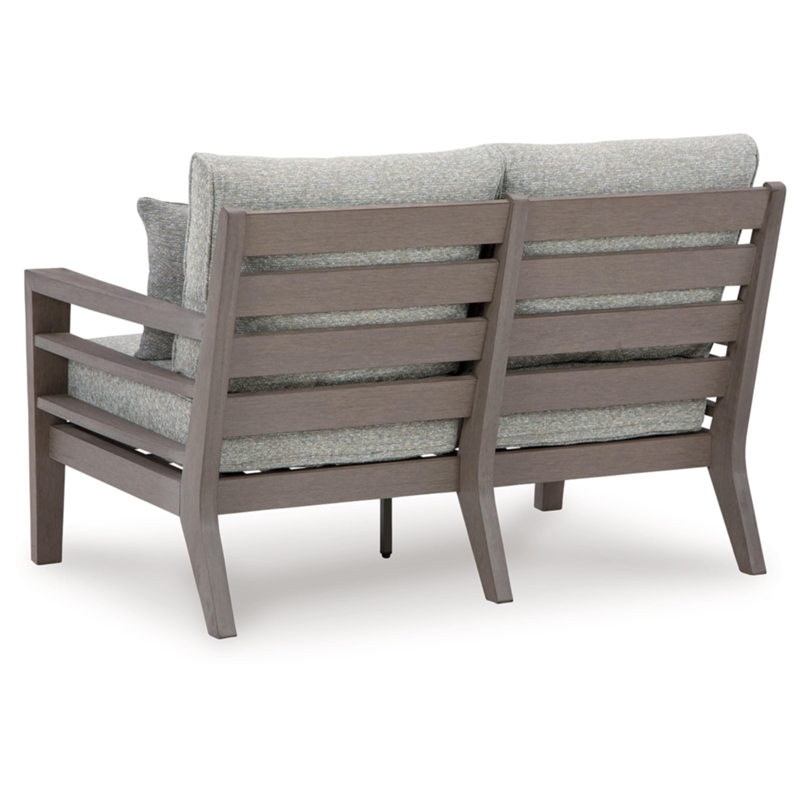 Ashley Furniture Hillside Barn Gray & Brown Outdoor Loveseat with Cushion