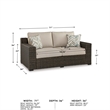 Signature Design by Ashley Coastline Bay Brown Outdoor Loveseat with Cushion