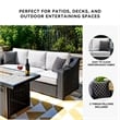 Ashley Furniture Beachcroft Black & Light Gray Outdoor Sofa with Cushion