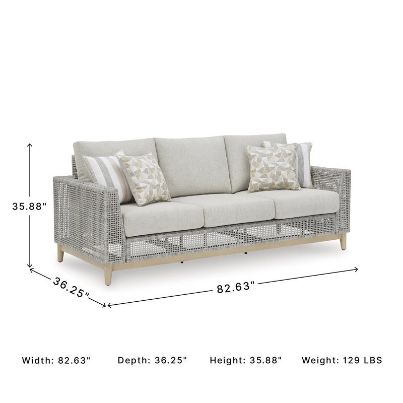 Signature Design by Ashley Seton Creek Gray Outdoor Sofa with Cushion