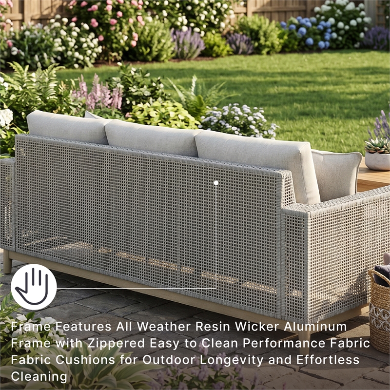 Signature Design by Ashley Seton Creek Gray Outdoor Sofa with Cushion