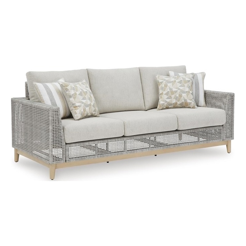 Signature Design by Ashley Seton Creek Gray Outdoor Sofa with Cushion