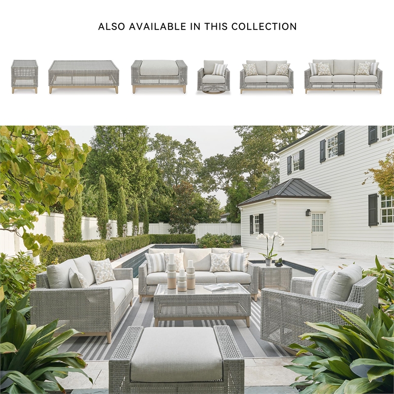 Signature Design by Ashley Seton Creek Gray Outdoor Sofa with Cushion