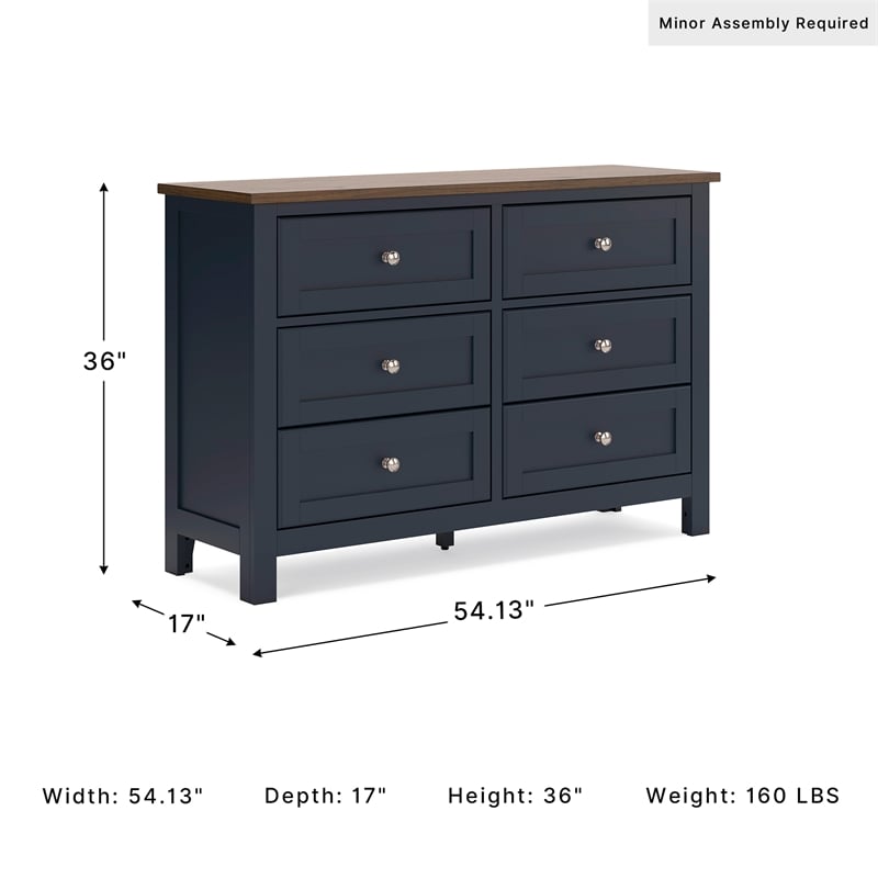 Ashley Furniture Landocken Brown & Blue Dresser