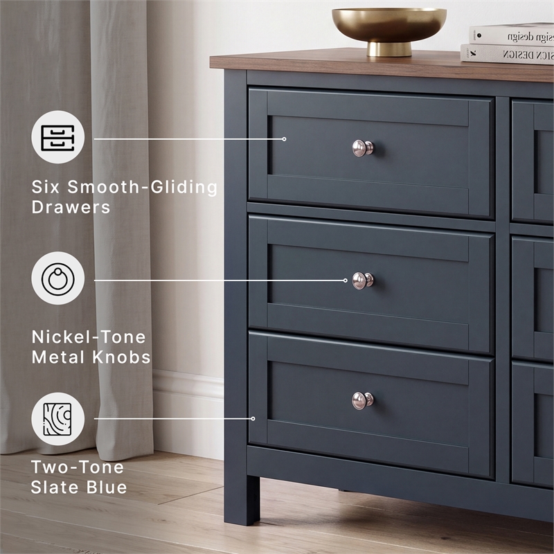 Ashley Furniture Landocken Brown & Blue Dresser