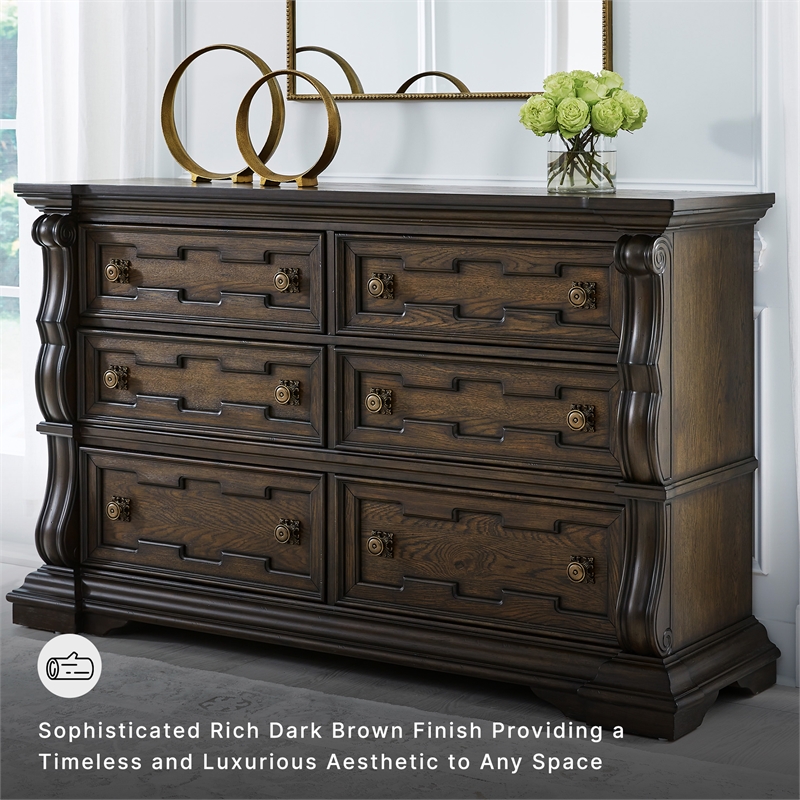 Ashley Furniture Maylee Dark Brown Dresser
