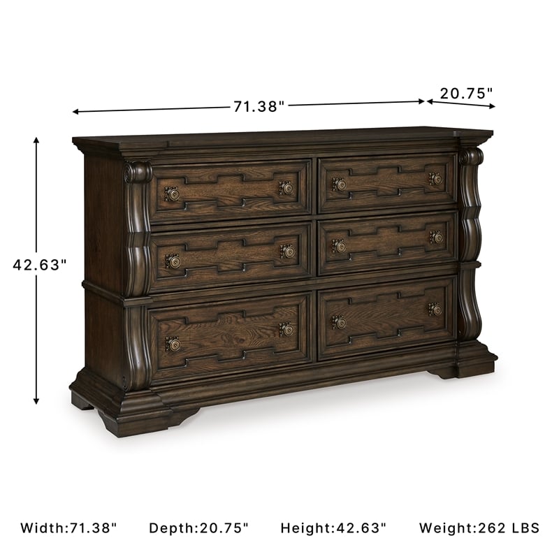 Ashley Furniture Maylee Dark Brown Dresser