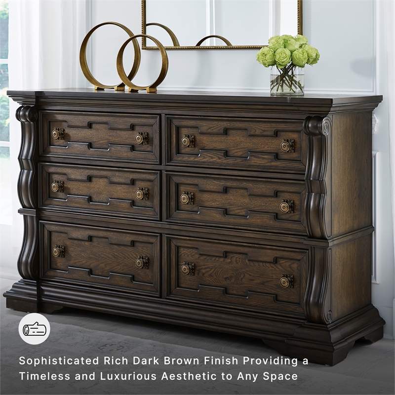 Ashley Furniture Maylee Dark Brown Dresser